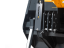 Angle indicator on hydraulically hinged butt plate